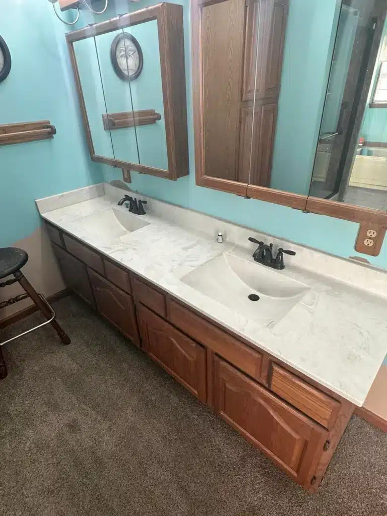 Bathroom countertop remodel in Dayton, OH.